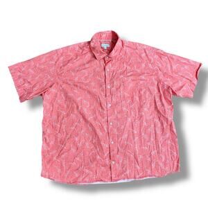 Peter Millar Men Size XXL Cotton Short Sleeve Button Shirt Sharks Vacation